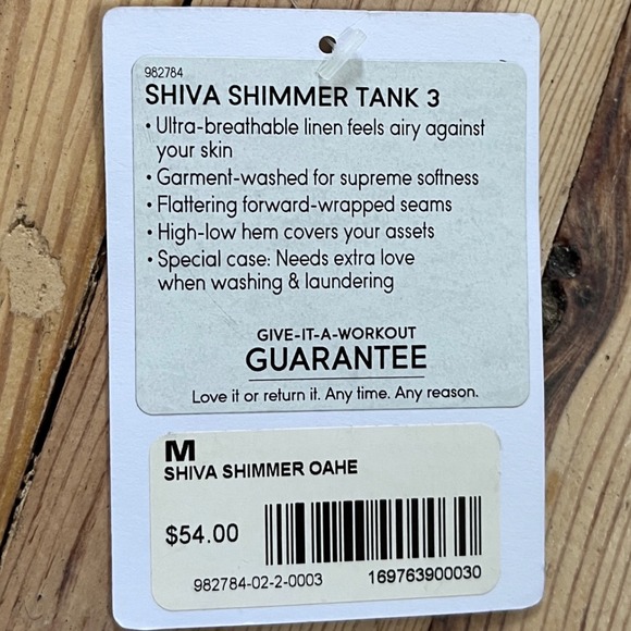 NWT Athleta Shiva Shimmer Tank 3 Linen Blend Beige Metallic Size M‎ Sleeveless - Picture 4 of 10